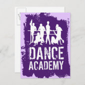 ダンスアカデミーのシルエットのロゴ ポストカード (正面/裏面)