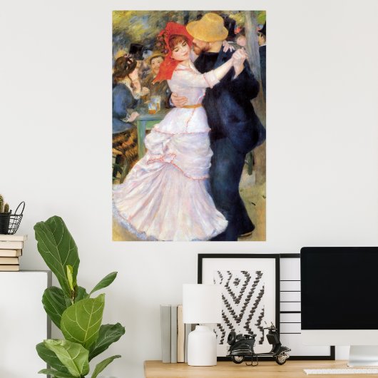 ダンスアットブーギバル – ルノアール印象派絵画の ポスター (ホームオフィス)