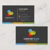 ダンスアーティスト – スタイリッシュダークカラフル 名刺 (正面/裏面)