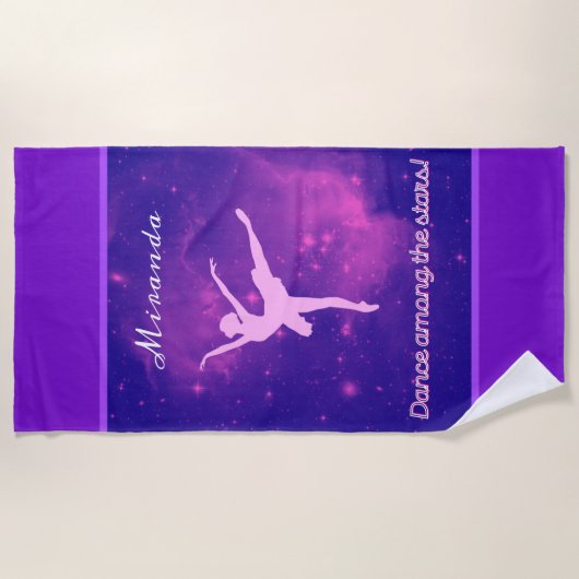 ダンスインザスターズバレリーナ銀河系 ビーチタオル (正面)