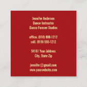 ダンスインストラクターフラメンコバンド スクエア名刺 (裏面)