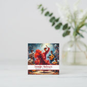 ダンスインストラクターフラメンコバンド スクエア名刺 (スタンド正面)