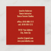 ダンスインストラクターフラメンコバンド スクエア名刺 (裏面)