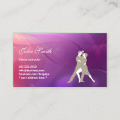 ダンスインストラクターモダンダンサー紫の背景 名刺 (正面)