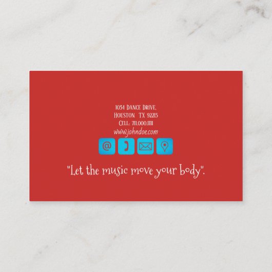 ダンスインストラクターラテンビジネスカード 名刺 (裏面)