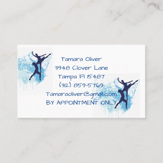 ダンスインストラクター 名刺 (裏面)