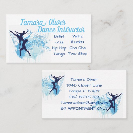 ダンスインストラクター 名刺 (正面/裏面)