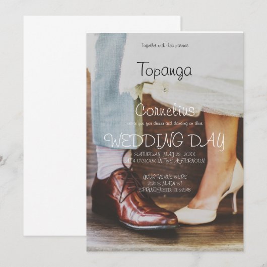 ダンスウェディング招待状 (正面/裏面)