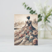 ダンスウーマンミュージックコラージュ ポストカード (スタンド正面)