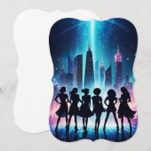 ダンスエレガントパーティの招待状 (正面/裏面)