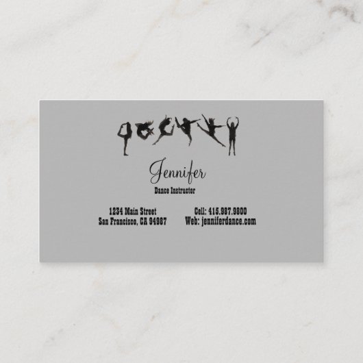 ダンスカッコいいインストラクター名刺 名刺 (裏面)