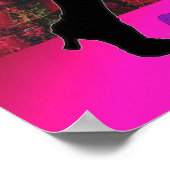 ダンスカップルれんが壁ネオンカラー ポスター (角)