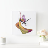 ダンスカラフル抽象芸術壁時計 スクエア壁時計 (ホーム)