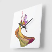 ダンスカラフル抽象芸術壁時計 スクエア壁時計 (傾斜)