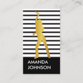 ダンスガーリースクール白黒ストライプ 名刺