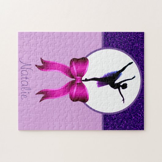 ダンスガールズグリッターとボウパープルジグソーパズル ジグソーパズル (横)