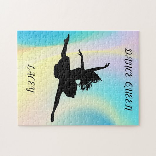 ダンスクイーンレインボーパズルと名前をカスタムする! ジグソーパズル (横)