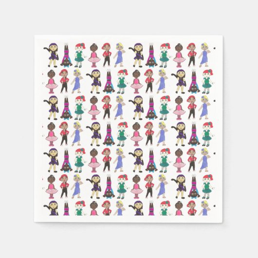 ダンスクラスバレエタップジャズライリカルなアクロダンサー スタンダードカクテルナプキン (正面)