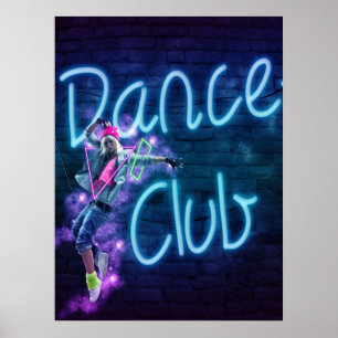 ダンスクラブネオンサインのポスター ポスター