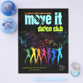 ダンスクラブDJディスコボールフライヤー招待状 チラシ (シングル)