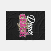 ダンスコーチレオパードおもしろい踊りコーチ母D フリースブランケット (正面(横))