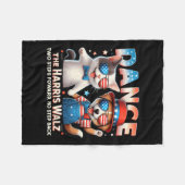 ダンスザハリスホイマーおもしろいキャットレディースカマラH フリースブランケット (正面(横))