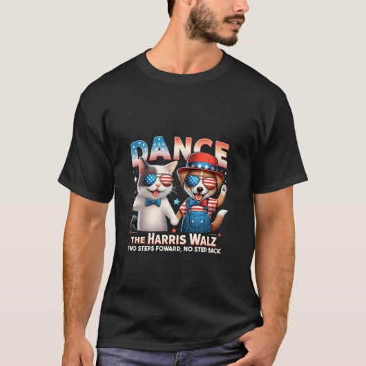 ダンスザハリスワルツおもしろいキャットレディースカマラハール Tシャツ (正面)