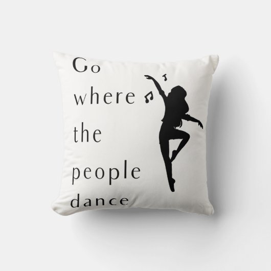 ダンスシャツが人々の踊る場所へ クッション (正面)