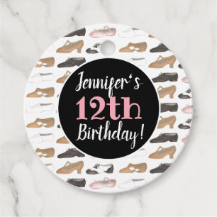 ダンスシューズバレエタップジャズリリリカル誕生日パーティー フェイバータグ