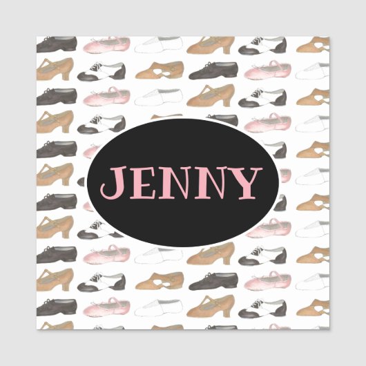 ダンスシューズバレエタップジャズリリリカル誕生日パーティー 名札 (正面)