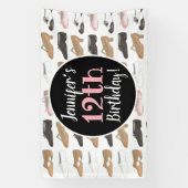 ダンスシューズバレエタップジャズリリリカル誕生日パーティー 横断幕 (縦)