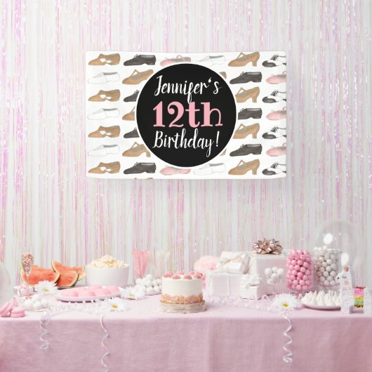 ダンスシューズバレエタップジャズリリリカル誕生日パーティー 横断幕 (パーティー)