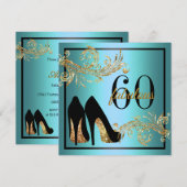 ダンスシューズ - 素敵な60歳の誕生日パーティー招待状 招待状 (正面/裏面)