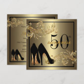 ダンスシューズ - 50歳のサプライズにぴったり！ 招待状 (正面/裏面)