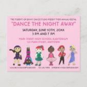 ダンススクールスタジオアニュアルリサイタルショーケース インビテーションポストカード (正面)