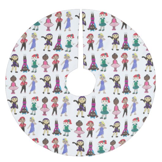 ダンススクールスタジオバレエタップジャズライリカルアクロ ブラッシュドポリエステルツリースカート (正面)