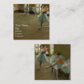 ダンススクール/バレリーナバレエダンサーのブルー スクエア名刺 (正面/裏面)