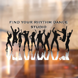 ダンススタジオの人々が踊るパーソナライズデザイン ウィンドウサイン