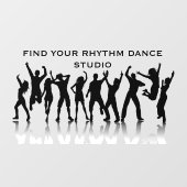 ダンススタジオの人々が踊るパーソナライズデザイン ウィンドウサイン (シート)