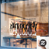 ダンススタジオの人々が踊るパーソナライズデザイン ウィンドウサイン (カフェ窓)