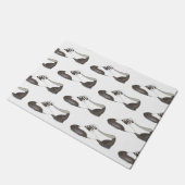 ダンススタジオセンターブラック&ホワイトタップシューデコール ドアマット (アングル)