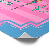 ダンススタジオパーソナライズされたネームピンクストライプレトロ ポスター (角)