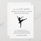 ダンススタジオ バレエ発表会 招待状 (正面/裏面)