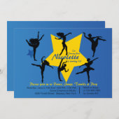 ダンススターガールの誕生日パーティーへの招待 招待状 (正面/裏面)