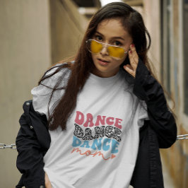 ダンスタイポグラフィホワイトおもしろいマザーズTシャツ Tシャツ