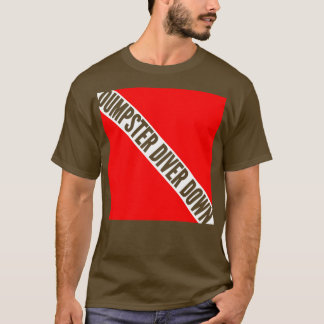 ダンスターダイバーダウン赤と白スキューバ国旗 Tシャツ