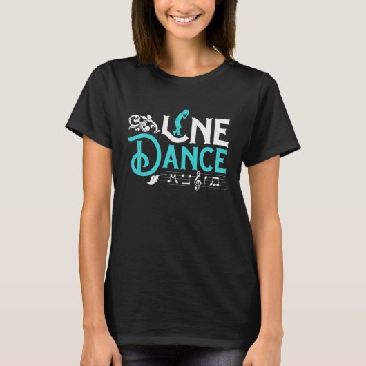 ダンスダンスノート音楽遊ラインダンスラインダンス Tシャツ (正面)