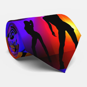 ダンスディスコパーティーの女の子が暗闇で輝く ネクタイ