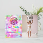 ダンスディスコパーティーネオングローフォト 招待状 (スタンド正面)