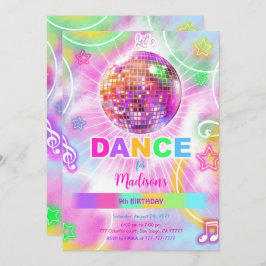 ダンスディスコパーティーネオングロー 招待状